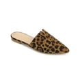 thumbnail image 1 of BLISSFUL STEP Women's Pointed Toe Flat V Shape Slides Mules Leopard (Size 8), 1 of 6