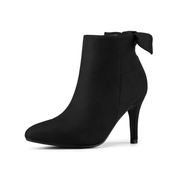 BLISSFUL STEP Women's Pointed Toe Heel Side Ankle Stiletto Boots