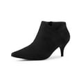 thumbnail image 1 of BLISSFUL STEP Women's Ankle Boots Solid Color Pointed Toe Kitten Heel Black 7.5, 1 of 8