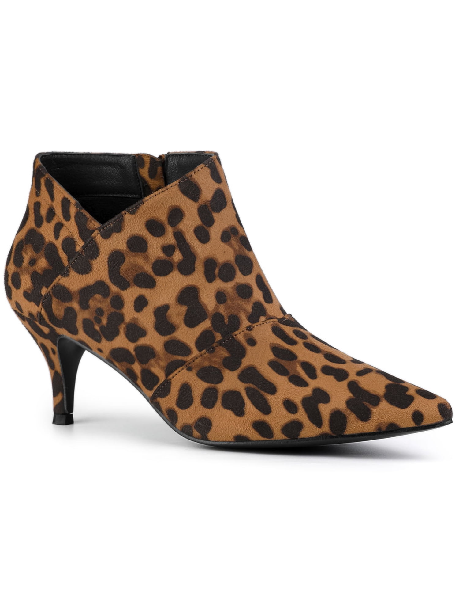 Suede Pointed Toe Kitten Heeled Ankle Boots main image 1