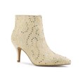 thumbnail image 1 of BLISSFUL STEP Women's Pointed Toe Lace Sequin Stiletto High Heels Ankle Boots, 1 of 6