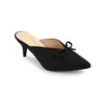 thumbnail image 1 of BLISSFUL STEP Women's Pointed Toe Mid Slides Heel Mules Black 9.5, 1 of 6