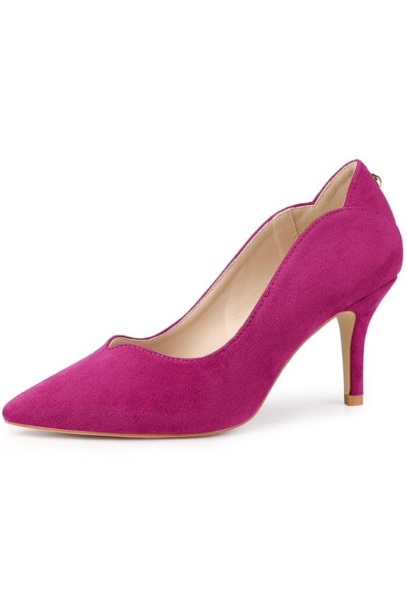 Women's Shoes Pointed Toe Stiletto Heels Pull on Pumps Hot Pink 9.5