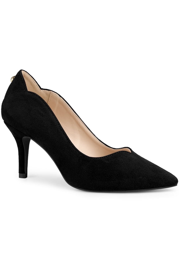 Women's Pointed Toe Pull on Stiletto Heels Pumps Black 7