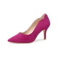 thumbnail image 1 of BLISSFUL STEP Women's Pointed Toe Pull on Stiletto Heels Pumps Hot Pink 6.5, 1 of 8