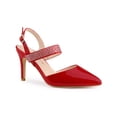 thumbnail image 1 of BLISSFUL STEP Women's Pointed Toe Rhines Slingback Stiletto Heel Pumps, 1 of 6