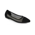 thumbnail image 1 of BLISSFUL STEP Women's Pointed Toe Slip On Mesh Flat Shoes Black 6.5, 1 of 8