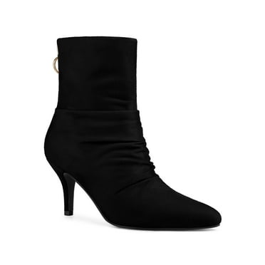Allegra K Women's Pointed Toe Slouched Stiletto Heel Ankle Boots