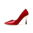 thumbnail image 1 of BLISSFUL STEP Women's Pointed Toe Stiletto Heels Sandal Pumps Red 5.5, 1 of 7