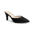 thumbnail image 1 of BLISSFUL STEP Women's Pointed Toe Stiletto Heels Slide Mules Black 6, 1 of 8