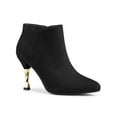 thumbnail image 1 of BLISSFUL STEP Women's Pointed Toe Stiletto Heels Zip Ankle Boots Black 10, 1 of 7