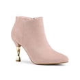 thumbnail image 1 of BLISSFUL STEP Women's Pointed Toe Stiletto Heels Zip Ankle Boots Dust Pink 8.5, 1 of 7