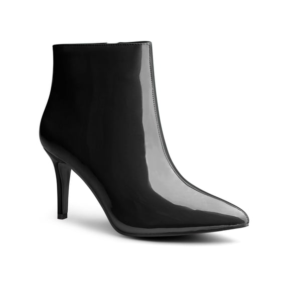 BLISSFUL STEP Women's Pointed Toe Stiletto High Heels Ankle Boots