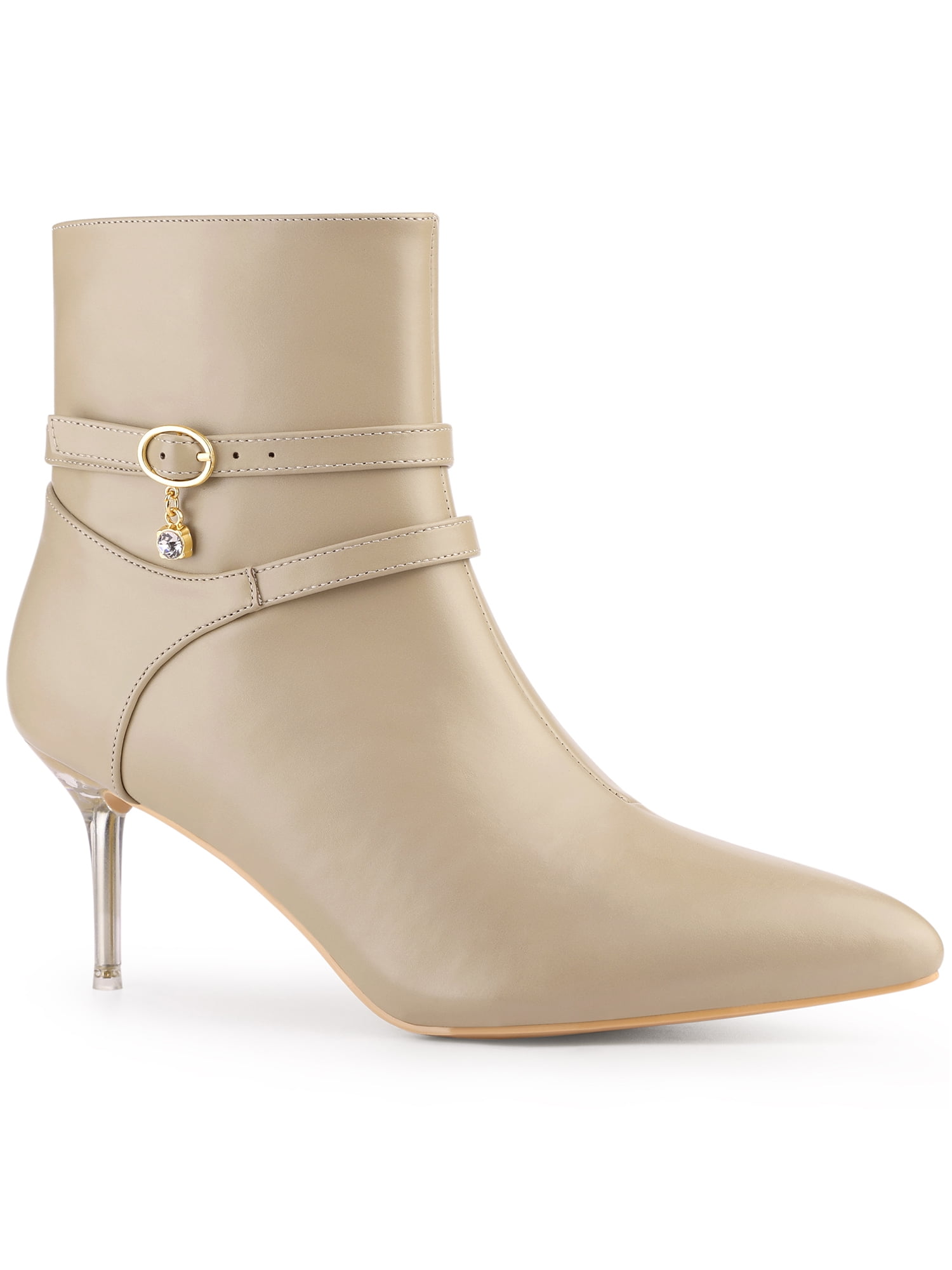 Clear pointed toe booties hot sale