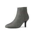 thumbnail image 1 of BLISSFUL STEP Women's Pointed Toe Zip Stiletto Ankle Boots Grey 9, 1 of 8