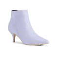 thumbnail image 1 of BLISSFUL STEP Women's Ankle Boots Kitten Heel Pointed Toe Side Zip Faux Suede Boots Purple 8.5, 1 of 7