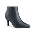 thumbnail image 1 of BLISSFUL STEP Women's Pointed Toe Zipper Stiletto Heels Ankle Boots Dark Blue 8, 1 of 5
