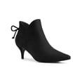 thumbnail image 1 of BLISSFUL STEP Women's Ankle Boots Pointed Toe Kitten Heel Faux Suede Dress Side Zipper Boots  Black 7.5, 1 of 8