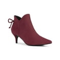 thumbnail image 1 of BLISSFUL STEP Women's Ankle Boots Pointed Toe Kitten Heel Faux Suede Dress Side Zipper Boots  Burgundy 8, 1 of 8