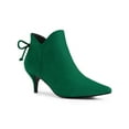 thumbnail image 1 of BLISSFUL STEP Women's Ankle Boots Pointed Toe Kitten Heel Faux Suede Dress Side Zipper Boots  Emerald Green 10, 1 of 8