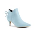 thumbnail image 1 of BLISSFUL STEP Women's Ankle Boots Pointed Toe Kitten Heel Faux Suede Dress Side Zipper Boots  Sky Blue 7, 1 of 8