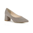 thumbnail image 1 of BLISSFUL STEP Women's Pointy Toe Slip-on Low Block Heels Pumps, 1 of 6