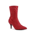 thumbnail image 1 of BLISSFUL STEP Women's Pointy Toe Stiletto Heels Ankle Boots Red 9, 1 of 8