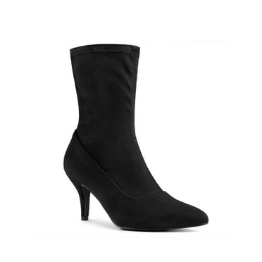Allegra K Women's Pointy Toe Stiletto Heels Ankle Boots Black 10
