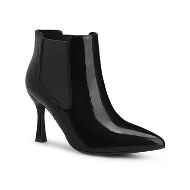 Allegra K Women's Pointy Toe Stiletto Heels Chelsea Ankle Booties
