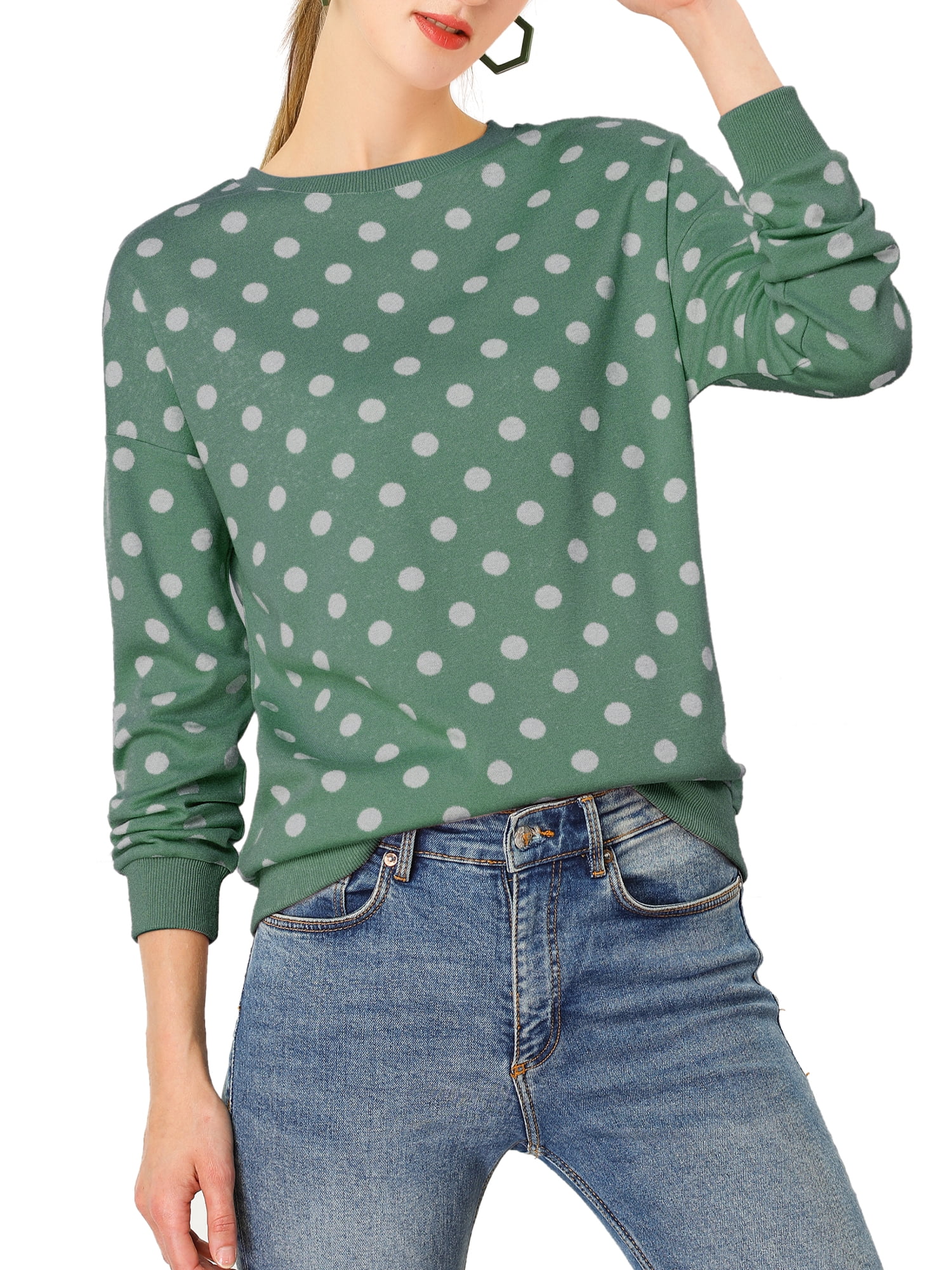 Women's Floral Cardigan Sweaters Button Down Long Sleeve Crew Neck Drop Shoulder Knit Sweater Tops - Product Details