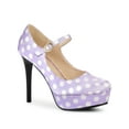 thumbnail image 1 of BLISSFUL STEP Women's Shoe Polka Dots Mary Janes Stiletto Heels Platform Ankle Strap Close Toe  Pumps Purple 8.5, 1 of 7