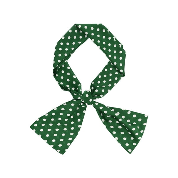 INSPIRE CHIC Women's Polka Dots Skinny Scarf Head Neck Wrap Neckerchief Hair Band Green