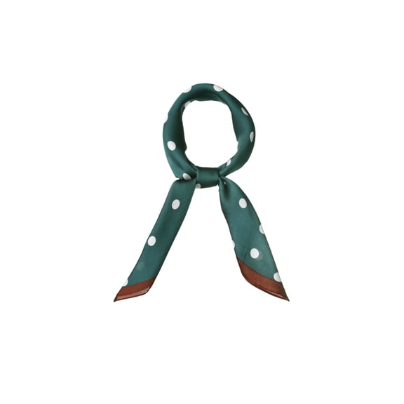 INSPIRE CHIC 70cm Polka Dots Square Scarf Neck Scarves Kerchief Neckerchief Headband for Women Dark Green 27.56*27.56"(L*W)