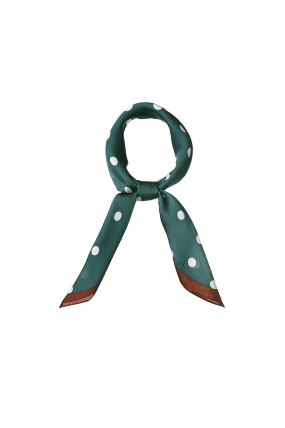 70cm Polka Dots Square Scarf Neck Scarves Kerchief Neckerchief Headband for Women Dark Green 27.56*27.56"(L*W)