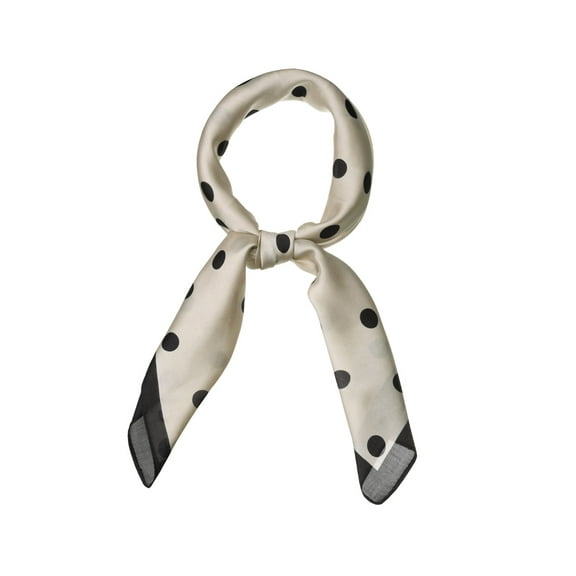 INSPIRE CHIC 70cm Polka Dots Square Scarf Neck Scarves Kerchief Neckerchief Headband for Women Champagne 27.56*27.56"(L*W)