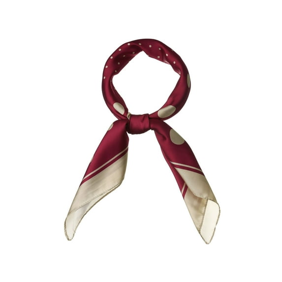 INSPIRE CHIC 70cm Polka Dots Square Scarf Neck Scarves Kerchief Neckerchief Headband for Women Wine Red 27.56*27.56"(L*W)