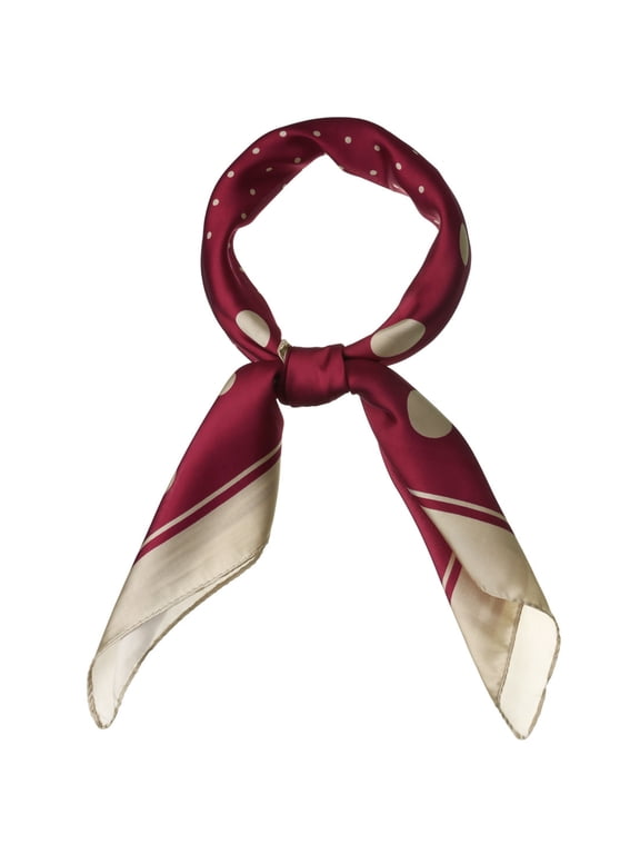 70cm Polka Dots Square Scarf Neck Scarves Kerchief Neckerchief Headband for Women's Halloween Wine Red 27.56*27.56"(L*W)