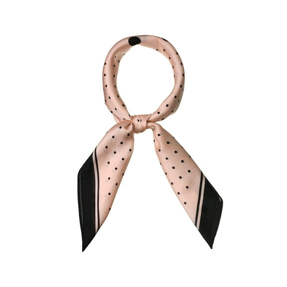 INSPIRE CHIC 70cm Polka Dots Square Scarf Neck Scarves Kerchief Neckerchief Headband for Women Pink 27.56*27.56"(L*W)