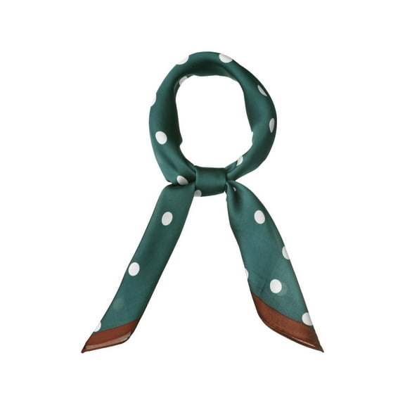 INSPIRE CHIC 70cm Polka Dots Square Scarf Neck Scarves Kerchief Neckerchief Headband for Women Dark Green 27.56*27.56"(L*W)