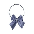 thumbnail image 1 of INSPIRE CHIC Women's Pre-Tied Adjustable Bowknot Striped Uniform Bowtie 4.33" x 5.51" Navy Blue, 1 of 5