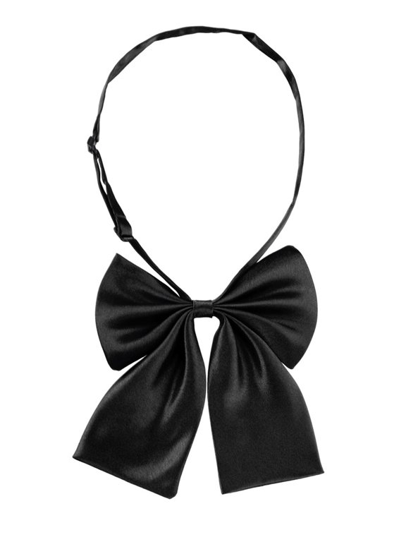 Women's Halloween Pre-Tied Bowknot Bow Tie Adjustable Strap Bowtie Solid Color One Size Black