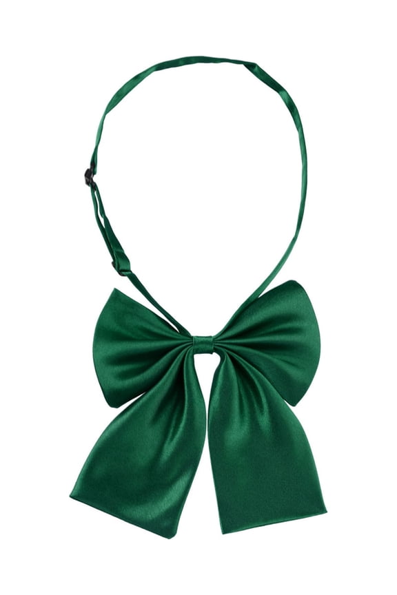 Women's Pre-Tied Bowknot Bow Tie Adjustable Strap Bowtie Solid Color One Size Deep Green