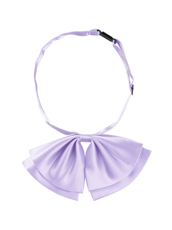 Women's Halloween Pre-Tied Bowtie Bowknot Adjustable Strap Neckties Neckwear Light Purple One Size