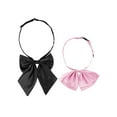 thumbnail image 1 of INSPIRE CHIC Women's Pre-tied Bowknot Adjustable Neck Strap Cute Bowtie 2 Pcs Black&Pink_2, 1 of 6