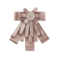 thumbnail image 1 of INSPIRE CHIC Women's Pretied Pin Brooch Ribbon Bowknot Party  Bow Tie with Beads Pink, 1 of 5
