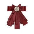 thumbnail image 1 of INSPIRE CHIC Women's Pretied Pin Brooch Ribbon Bowknot Party Bow Tie with Beads, 1 of 5
