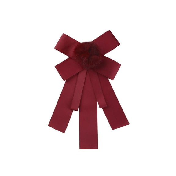 INSPIRE CHIC Women's Pretied Pin Closure Pom Poms Solid Color Bow Tie