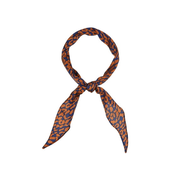 INSPIRE CHIC Women's Print Leopard Rhombus Rhombic Head Neck Scarf Scarves Cheetah Navy Blue
