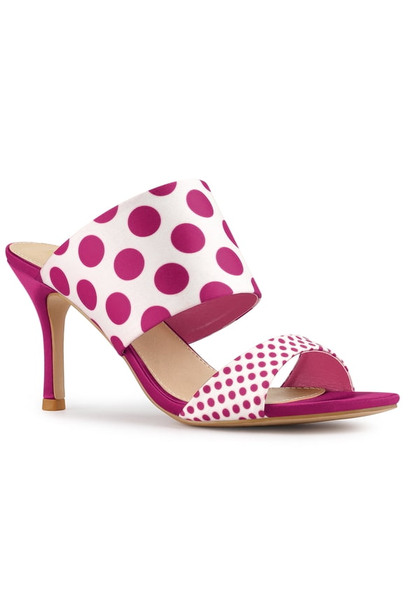 Women's Printed Stiletto Heels Slides Sandals