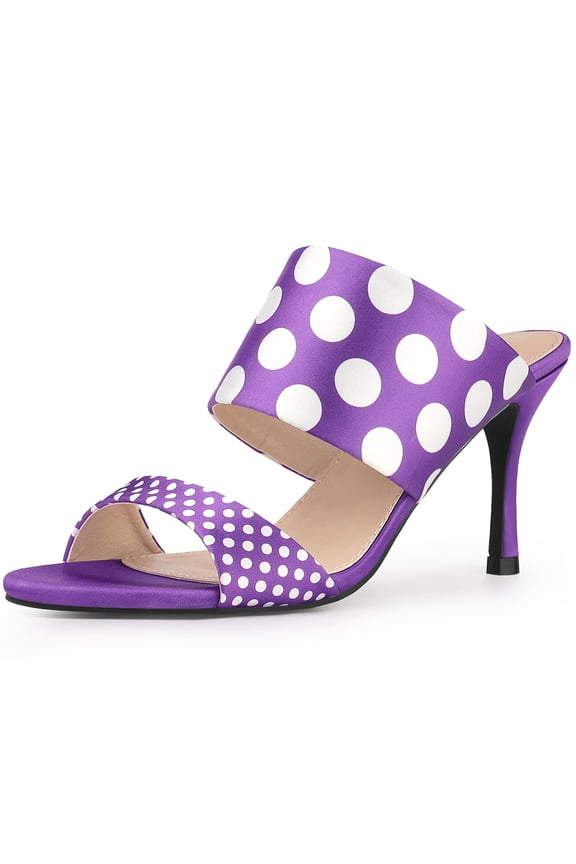 Women's Printed Stiletto Heels Slides Sandals